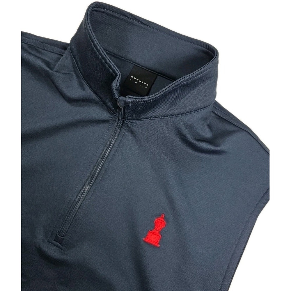 Dunning Golf Vest Men's MED. Navy Blue 1/4 Zip Pullover Sleeveless Performance